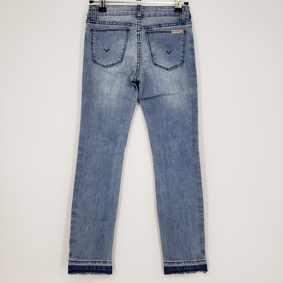 Hudson Kids Tilly Skinny Jeans 12 Girls Ankle Raw Frayed Hem Light Wash Blue NEW - Picture 2 of 9
